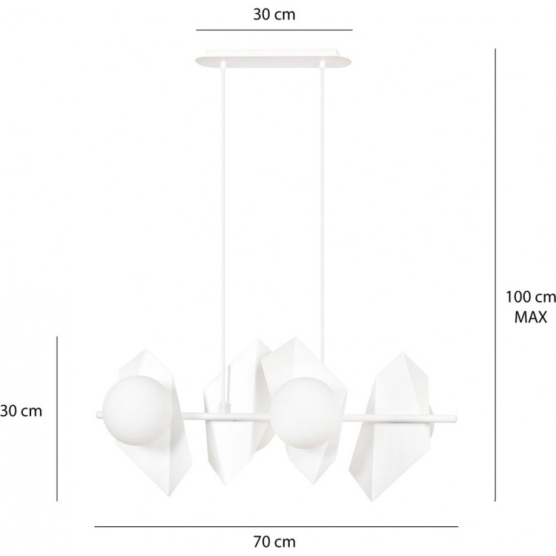 Lampa wisząca Drifton IV biała - nowoczesny design | Emibig