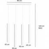 Lampa wisząca Selter IV 60cm czarna Emibig - Minimalistyczny design