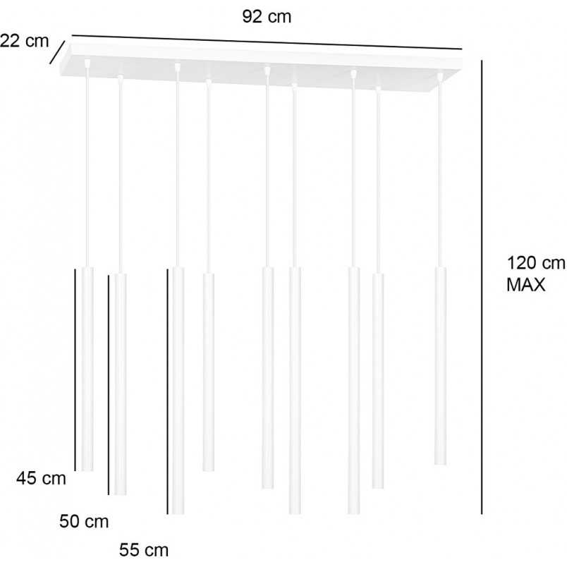 Lampa wisząca Selter IX biała Emibig | Minimalistyczny design