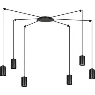Lampa Wisząca "Pająk" Regulowana Traker VI Czarna - Emibig