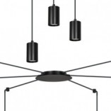 Lampa Wisząca "Pająk" Regulowana Traker VI Czarna - Emibig
