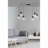 Lampa Wisząca "Pająk" Regulowana Traker VI Czarna - Emibig