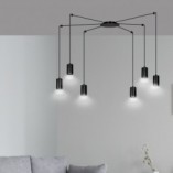 Lampa Wisząca "Pająk" Regulowana Traker VI Czarna - Emibig