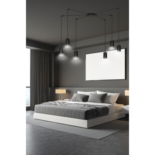 Lampa Wisząca "Pająk" Regulowana Traker VI Czarna - Emibig