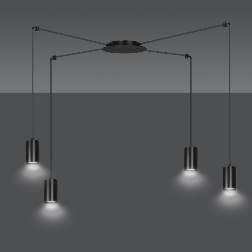Lampa wisząca "Pająk" Traker IV czarna Emibig | Sklep Lamp