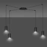 Lampa wisząca "Pająk" Traker IV czarna Emibig | Sklep Lamp