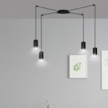 Lampa wisząca "Pająk" Traker IV czarna Emibig | Sklep Lamp