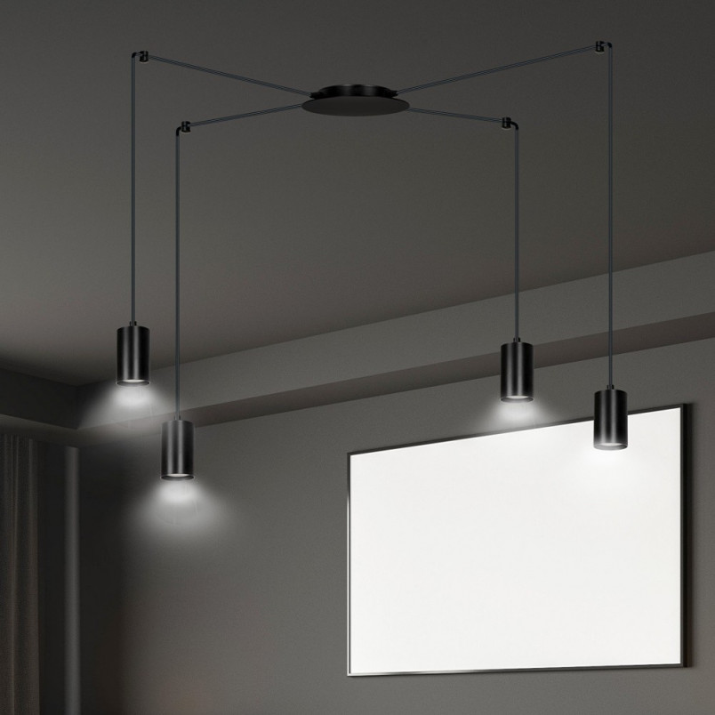 Lampa wisząca "Pająk" Traker IV czarna Emibig | Sklep Lamp