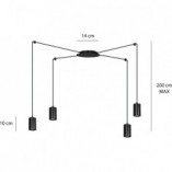 Lampa wisząca "Pająk" Traker IV czarna Emibig | Sklep Lamp