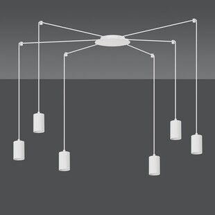 Lampa Wisząca Pająk Biała Emibig Traker VI - Regulowana | Sklep Lamp