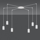 Lampa Wisząca Pająk Biała Emibig Traker VI - Regulowana | Sklep Lamp