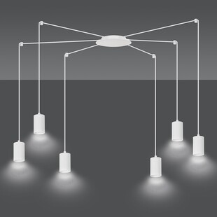 Lampa Wisząca Pająk Biała Emibig Traker VI - Regulowana | Sklep Lamp