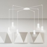 Lampa Wisząca Pająk Biała Emibig Traker VI - Regulowana | Sklep Lamp