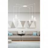 Lampa Wisząca Pająk Biała Emibig Traker VI - Regulowana | Sklep Lamp