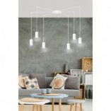 Lampa Wisząca Pająk Biała Emibig Traker VI - Regulowana | Sklep Lamp