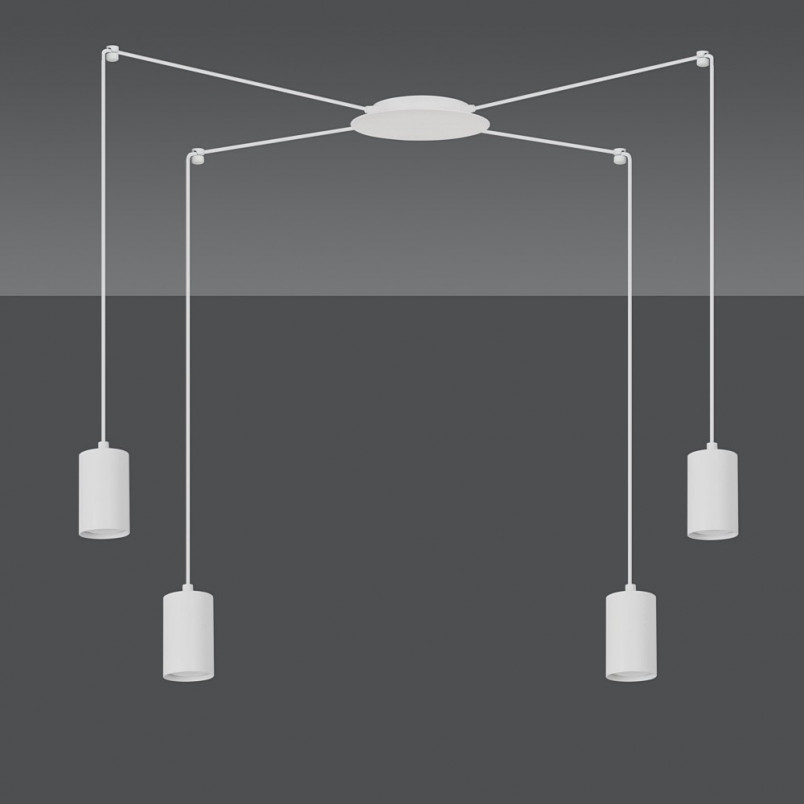 Lampa wisząca Pająk biała Emibig | Regulowana, nowoczesna