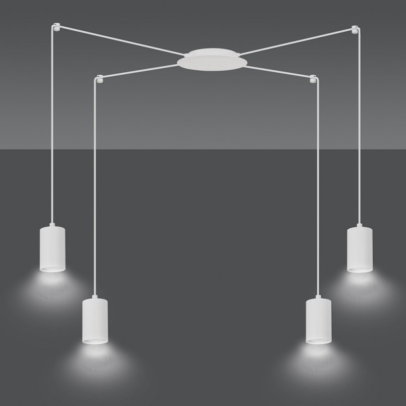 Lampa wisząca Pająk biała Emibig | Regulowana, nowoczesna