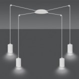 Lampa wisząca Pająk biała Emibig | Regulowana, nowoczesna