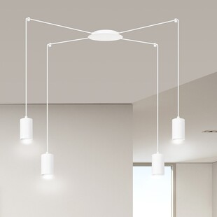 Lampa wisząca Pająk biała Emibig | Regulowana, nowoczesna