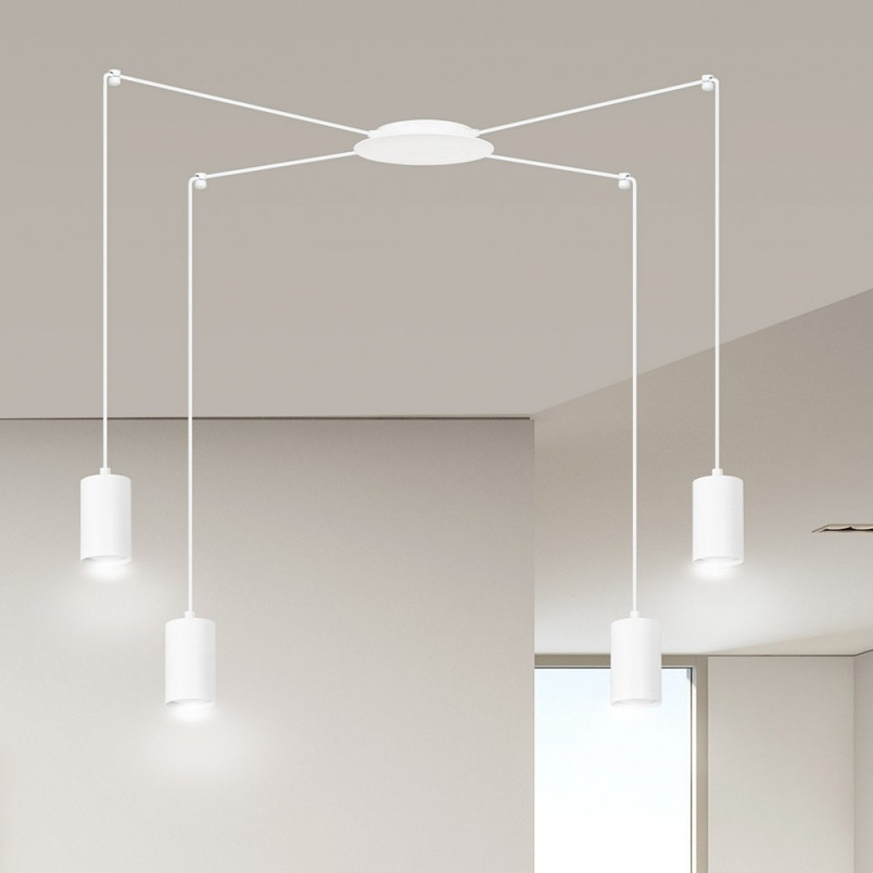 Lampa wisząca Pająk biała Emibig | Regulowana, nowoczesna