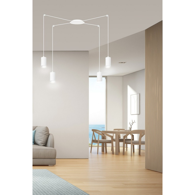 Lampa wisząca Pająk biała Emibig | Regulowana, nowoczesna