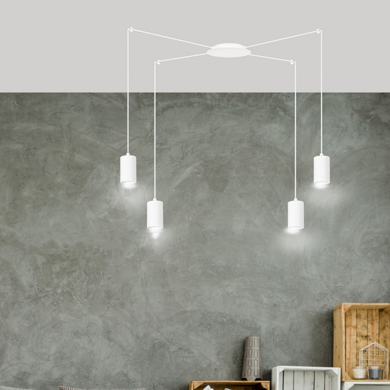 Lampa wisząca Pająk biała Emibig | Regulowana, nowoczesna