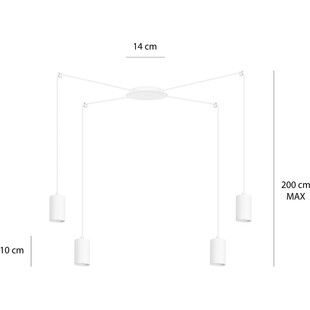 Lampa wisząca "pająk" regulowana Traker IV biała marki Emibig