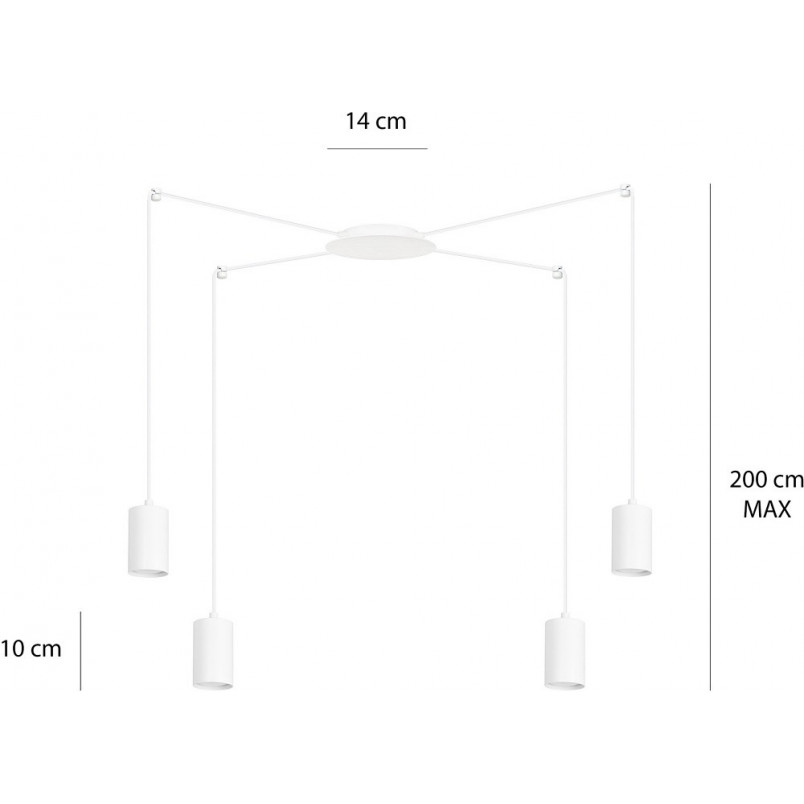 Lampa wisząca Pająk biała Emibig | Regulowana, nowoczesna