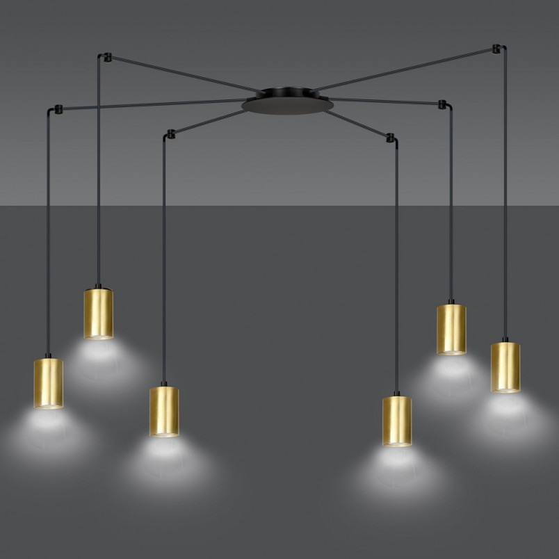 Lampa wisząca "Pająk" Glamour Traker VI - Emibig | Złoto