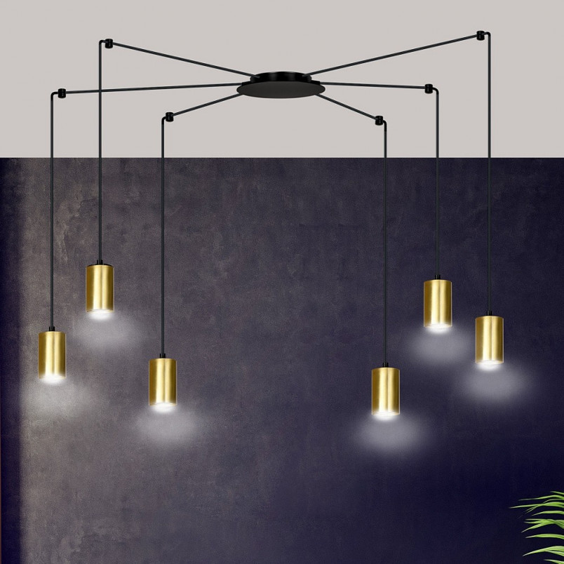 Lampa wisząca "Pająk" Glamour Traker VI - Emibig | Złoto
