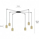 Lampa wisząca "Pająk" Glamour Traker VI - Emibig | Złoto