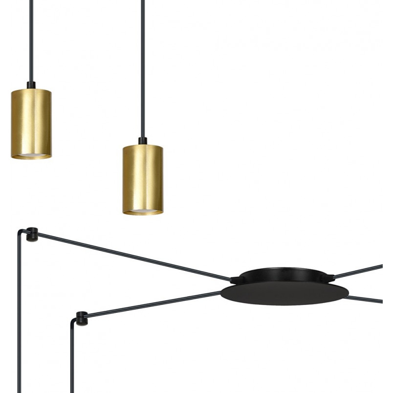 Lampa wisząca "Pająk" Glamour Emibig - Złoto i Czarno