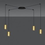 Lampa wisząca "Pająk" Glamour Emibig - Złoto i Czarno