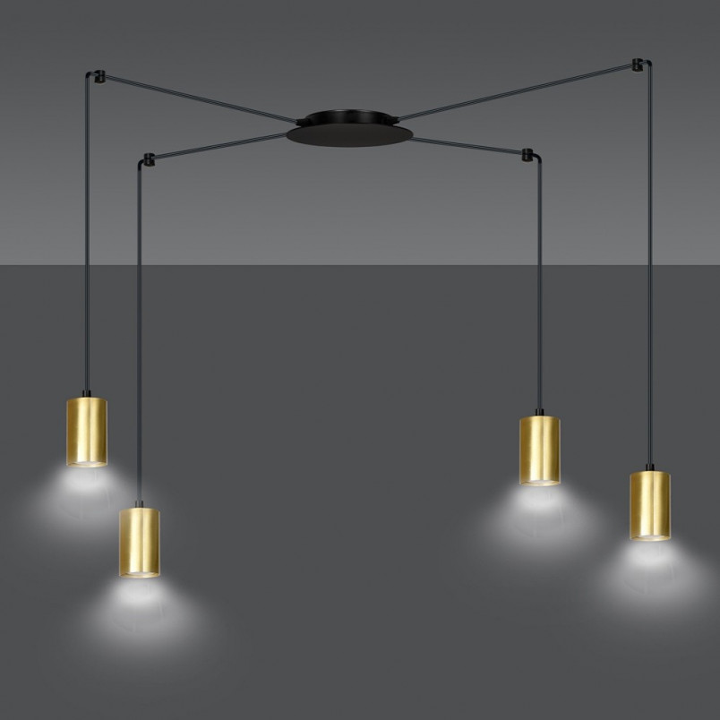 Lampa wisząca "Pająk" Glamour Emibig - Złoto i Czarno