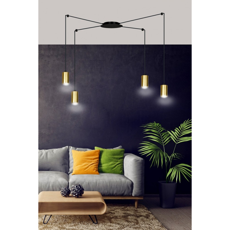 Lampa wisząca "Pająk" Glamour Emibig - Złoto i Czarno