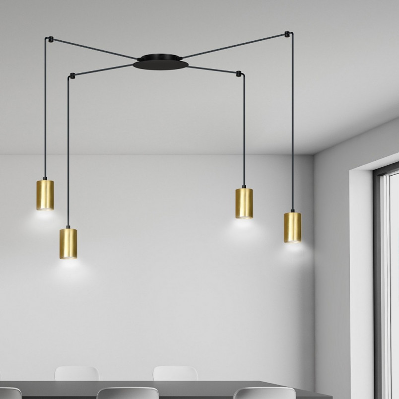 Lampa wisząca "Pająk" Glamour Emibig - Złoto i Czarno
