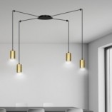 Lampa wisząca "Pająk" Glamour Emibig - Złoto i Czarno
