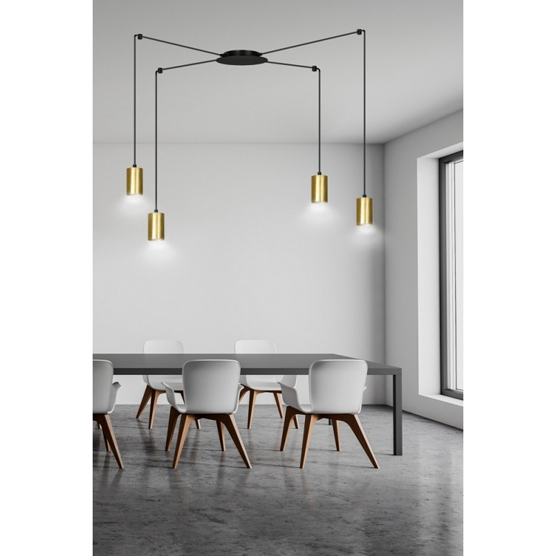 Lampa wisząca "Pająk" Glamour Emibig - Złoto i Czarno