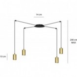 Lampa wisząca "Pająk" Glamour Emibig - Złoto i Czarno