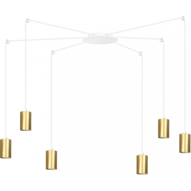 Lampa wisząca Pająk Glamour Emibig | Złoto-Biała