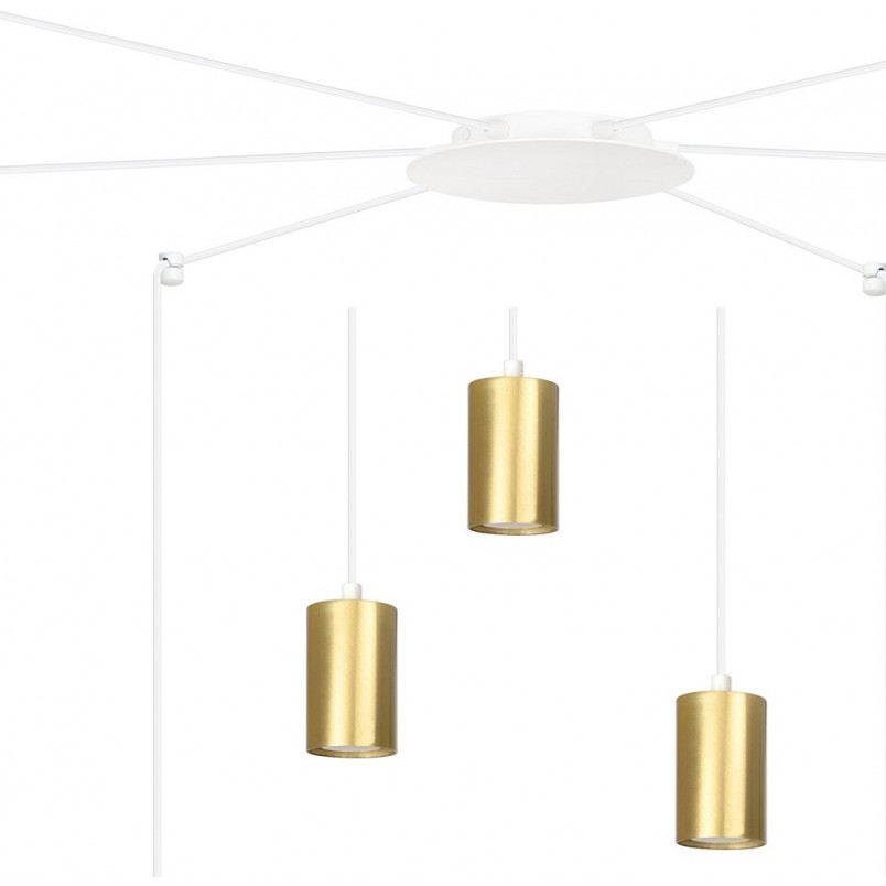 Lampa wisząca Pająk Glamour Emibig | Złoto-Biała