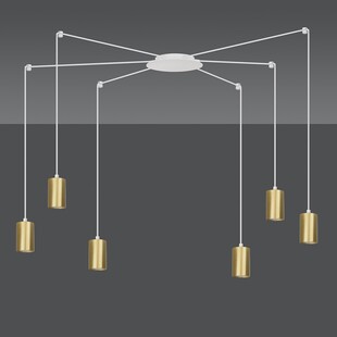 Lampa wisząca Pająk Glamour Emibig | Złoto-Biała