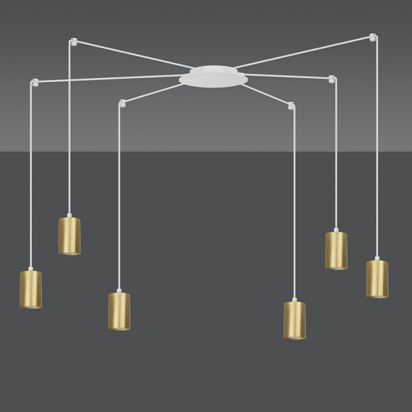 Lampa wisząca Pająk Glamour Emibig | Złoto-Biała
