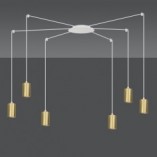 Lampa wisząca Pająk Glamour Emibig | Złoto-Biała