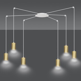 Lampa wisząca Pająk Glamour Emibig | Złoto-Biała