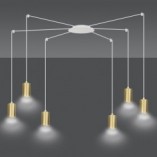 Lampa wisząca Pająk Glamour Emibig | Złoto-Biała