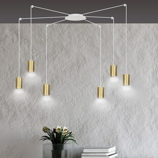 Lampa wisząca Pająk Glamour Emibig | Złoto-Biała