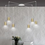 Lampa wisząca Pająk Glamour Emibig | Złoto-Biała