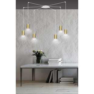 Lampa wisząca Pająk Glamour Emibig | Złoto-Biała