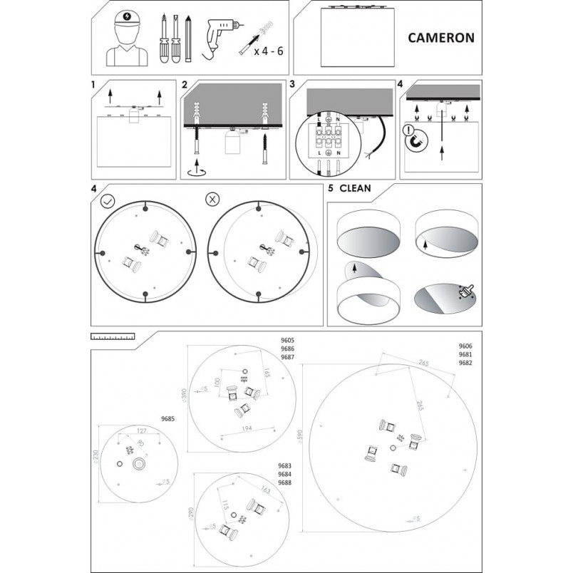 Plafon okrągły biały Nowodvorski Cameron | Skandynawski design